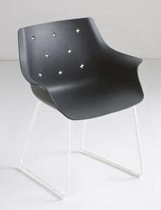 More ST, Armchair with sled base, in metal and polymer