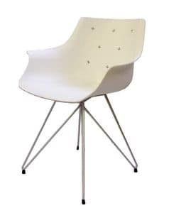 More TC, Chair with metal structure, technopolymer shell
