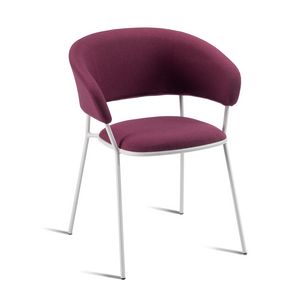Nuta Light Plus, Upholstered armchair with four-leg metal frame