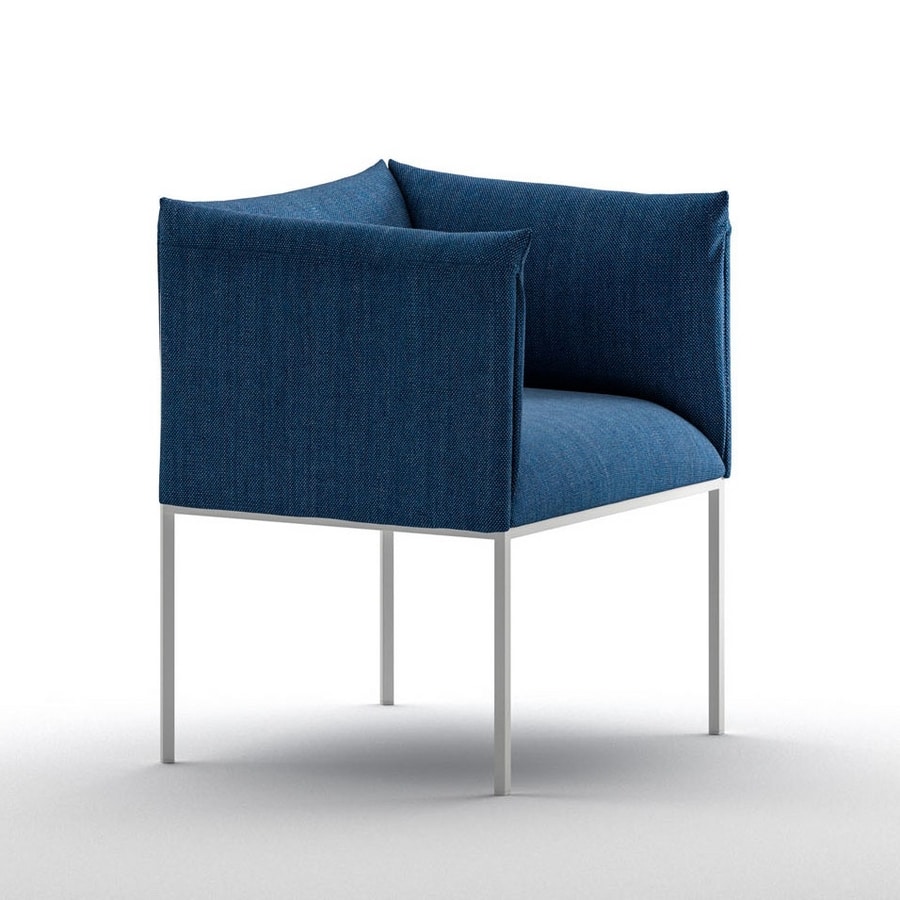 Sharp AR, Soft armchair for contract use, in painted steel