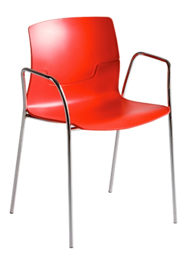 Slot Fill TB, Chair with arms in metal, polymer shell
