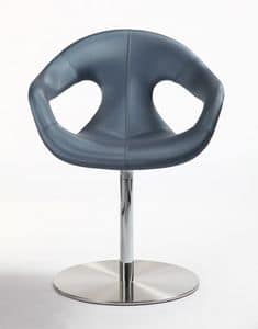 Sunny swivel fabric, Modern small armchair, swivel base in metal, suitable for office and contract