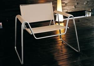Www, Chair made of metal and natural hide