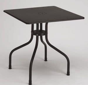 Arturo square table, Square metal table for outdoor, 80x80 cm