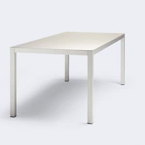 Web aluminium, Table with clean lines, made of anodized aluminum or painted
