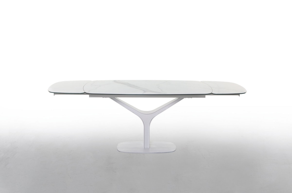 ARISTON, Extendable or fixed table, with glass or ceramic top