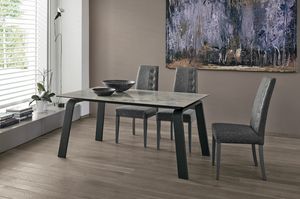 DEIMOS 160 TA190, Extendable table with modern design, available in various combinations of materials