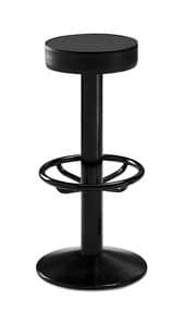 Art.105/G, Barstool with steel frame, padded round seat, leather covering, for bars