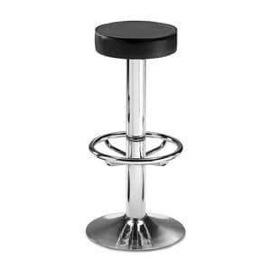 Art.105, Swivel barstool in metal with round padded seat
