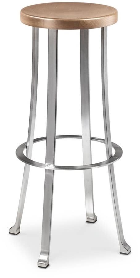 Divino stool, Steel stool with round seat