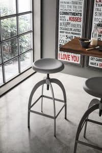 RIGA SG142, Metal adjustable stool with round seat