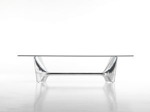 Fratino, Table with elegant base in cast aluminum