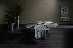 Helix, Table with helix-shaped stainless steel top