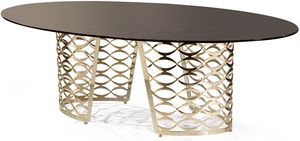 Isidoro table, Modern table with oval top