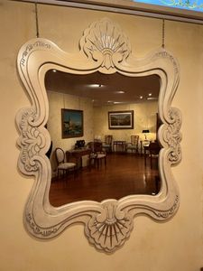 Art.836, Mirror with ivory and silver finish