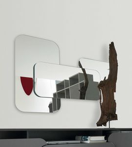 DOMINO, Wall mirror with LED lighting