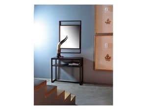 Dorian, Mirror with linear frame in solid wood