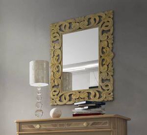 Gold Art. C22405, Mirror in wood with gold finish