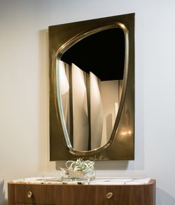 LAPETO mirror GEA Collection, Mirror with bronzed frame
