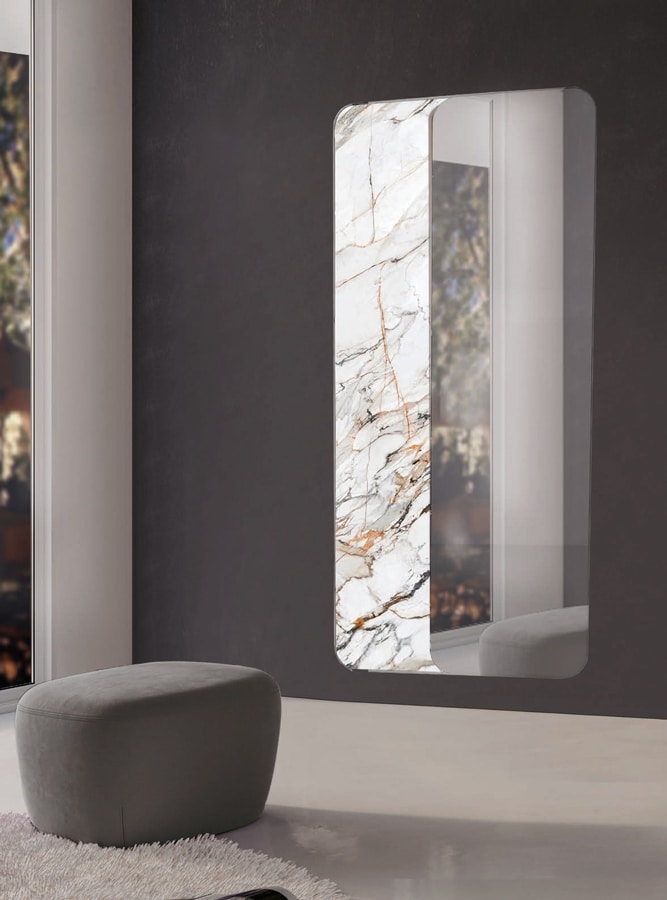 MONOLITO, Mirror with decorative ceramic element