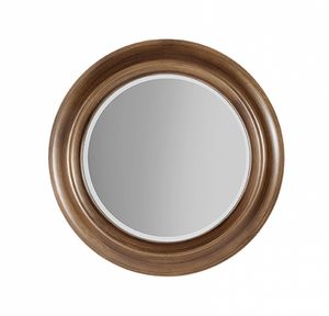Moon mirror, Beveled mirror, rounded, with frame