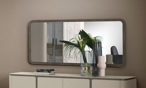 PERLA mirror, Rectangular mirror with rounded frame