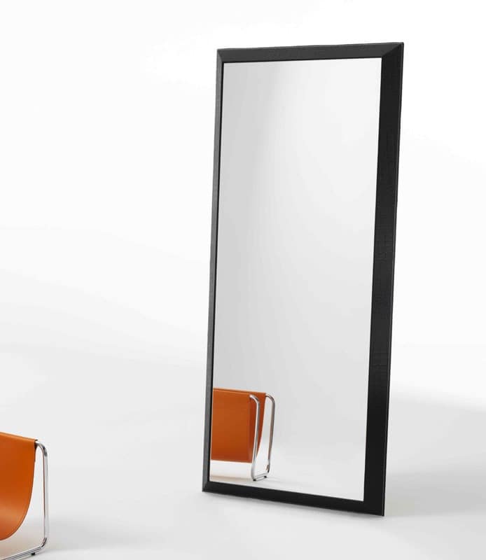 Rex G, Rectangular mirror with printed leather frame
