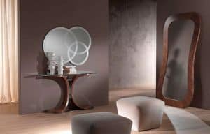 SP24 Morfeo mirror, Mirror in canaletto walnut, for entrance rooms