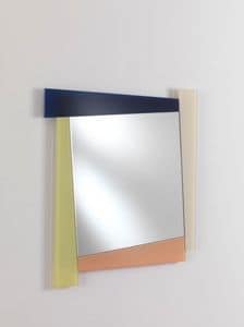Specchio 03, Square mirror with colored frame