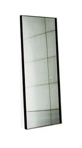 Visual rectangular, Rectangular mirror with lacquered metal frame, for public or private use