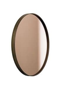 Visual round, Round mirror, metal frame lacquered, brass or coffee finishes