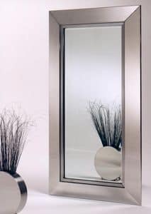 Vogue + Verit, Beveled mirror in polished stainless satin steel