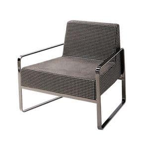 Afra ATT, Armchair with armrests made of chromed metal