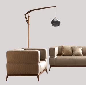 Alba armchair, Armchair with woven fabric