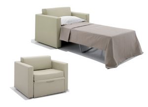 Art. 12379 Armchair bed in faux leather, Space-saving armchair bed, for hotels, B&Bs and accommodation facilities