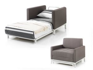Art. 31202 Compact armchair bed, Space-saving eco-leather armchair bed