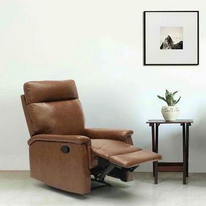 AURORA Relax Armchair with Footrest made of High-Quality Faux Leather - SR642PUM, Reclining relax armchair