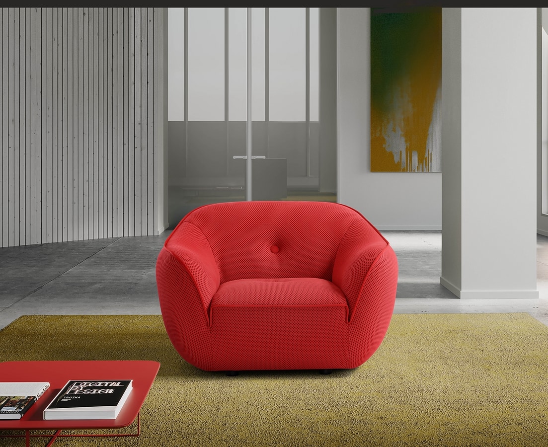 Bebop, Armchair with soft and rounded shapes