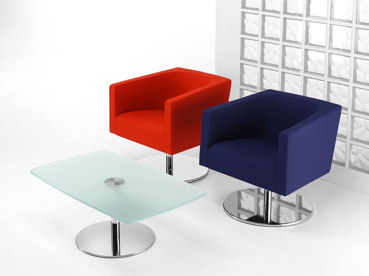 CONCEPT 660, Swivel chair with round chromed base
