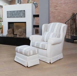 Danil armchair, Armchair with fully removable cover, for living room
