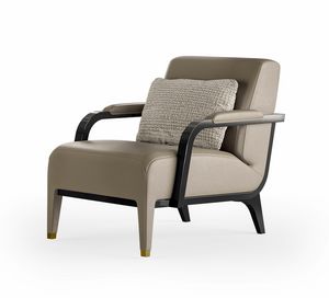 Dilan Glam Art. D84, Leather armchair with lacquered structure