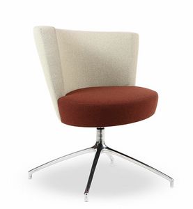 ELIPSE 1, Modern armchair with circular seat, 4-star base