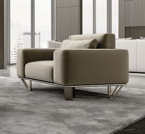 Futura armchair, Armchair with soft and generous shapes