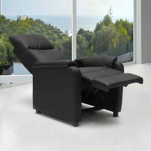 GIULIA Recliner Relax Chair with Footrest included made of High-Quality Faux Leather - SR611PUN, Reclining armchair with footrest