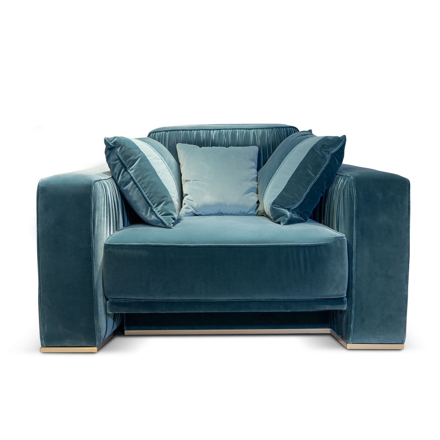 Herbin Art. 741-P, Elegant armchair with metal base