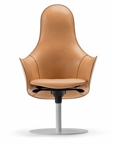 Hipod & Lopod armchair 10.0193, Swivel armchair, with leather upholstery