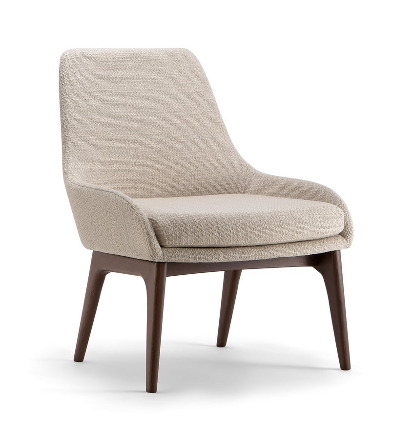 JO LOUNGE CHAIR 058 P, Armchair with elegant upholstery