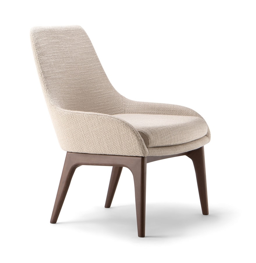 JO LOUNGE CHAIR 058 P, Armchair with elegant upholstery