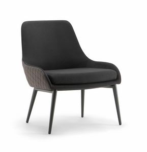 JO LOUNGE CHAIR 058 PL, Armchair with metal legs