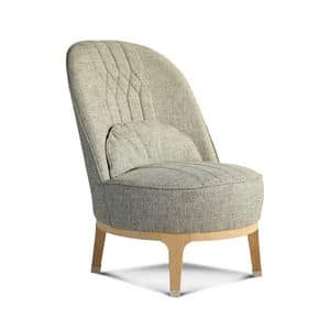 Lawrence poltrona, Modern armchair in fabric, with high backrest
